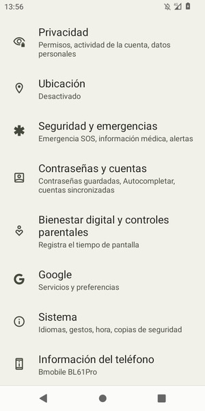 Desplácese y seleccione Sistema