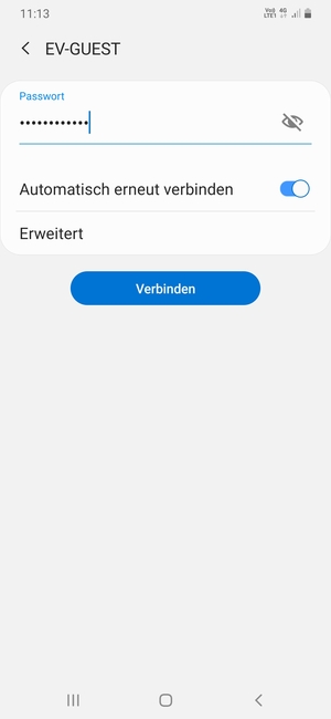 Geben Sie das WLAN-Passwort ein und wählen Sie Verbinden