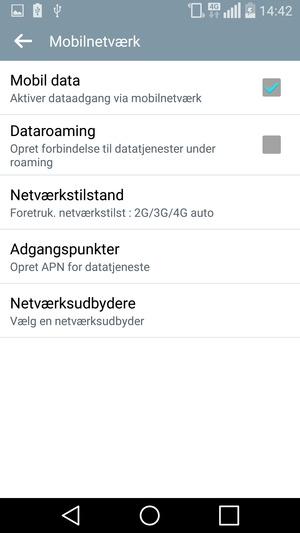 Vælg Netværkstilstand