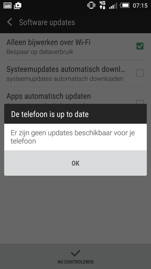 Als uw telefoon up-to-date is, selecteert u OK.