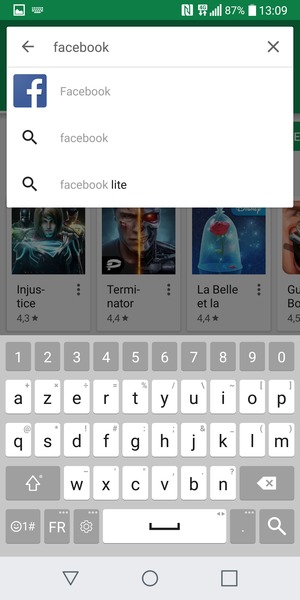 Saisissez le nom de l'appli et sélectionnez Rechercher
