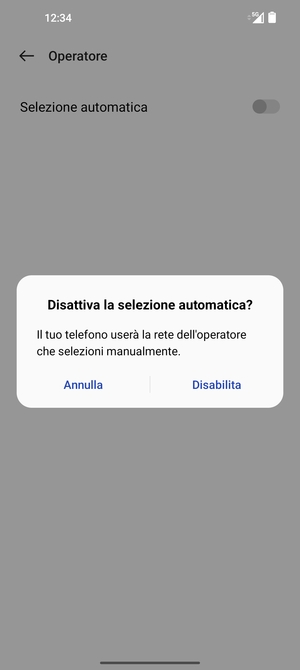 Seleziona Disabilita