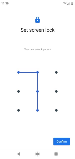 Draw the unlock pattern again and select Confirm
