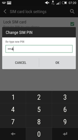 Confirm your new SIM PIN and select OK