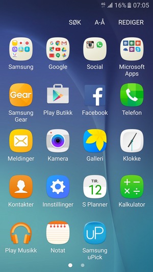 Velg Innstillinger