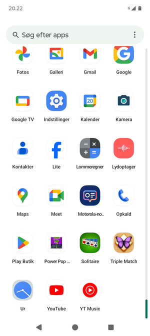 Scroll til og vælg Indstillinger