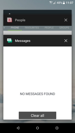 Select Clear all to close all running apps