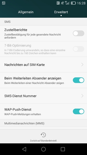 Wählen Sie SMS-Dienst Nummer