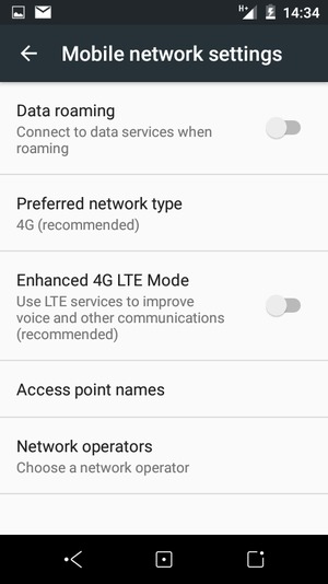 Select Access point names