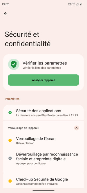 Sélectionnez Verrouillage de l'écran