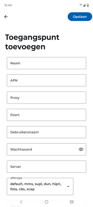 Voer mms-gegevens in