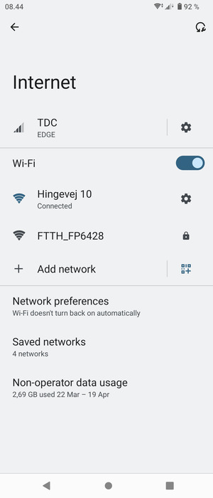 You are now connected to the Wi-Fi network