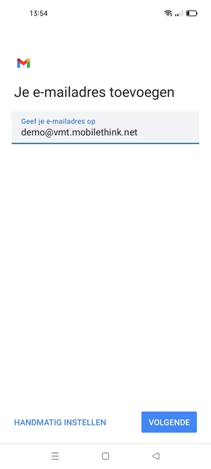 Voer uw e-mailadres in en selecteer VOLGENDE