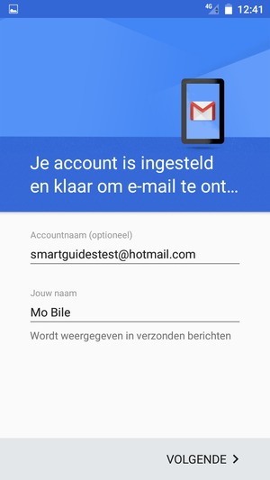 Geef uw account een naam en voer uw naam in. Selecteer VOLGENDE