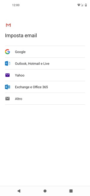 Seleziona Exchange e Office 365