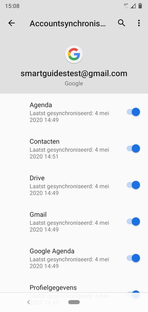 Zorg ervoor dat Contacten geselecteerd is