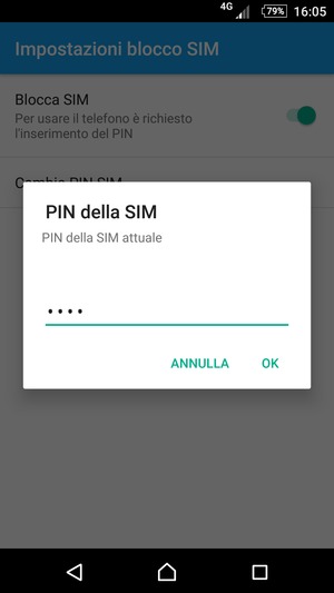 Inserisci PIN della SIM attuale e seleziona OK