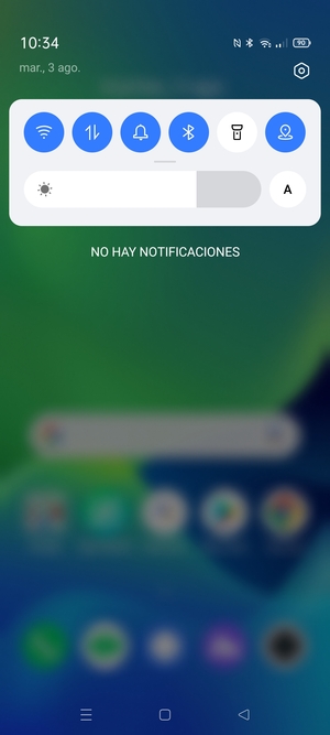 Deslice hacia abajo el menú superior de nuevo