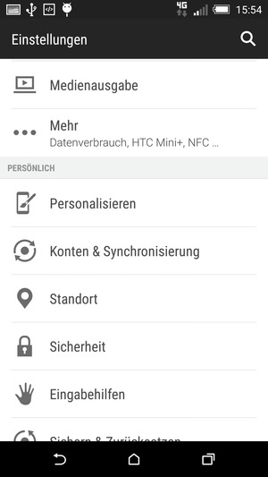Wählen Sie Konten & Synchronisierung
