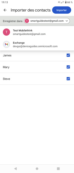 Sélectionnez votre compte Google