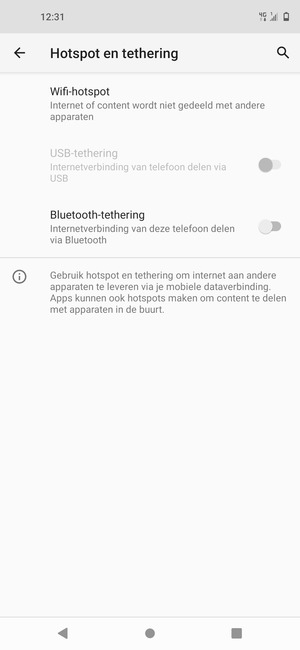 Selecteer Wifi-hotspot