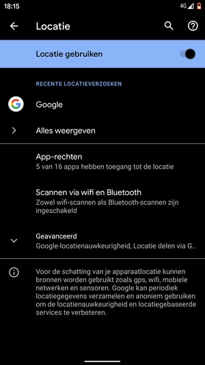 Schakel Locatie gebruiken uit