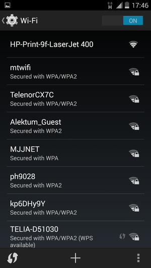 Select the wireless network you want to connect to