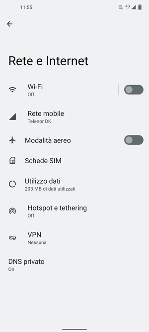 Seleziona Wi-Fi