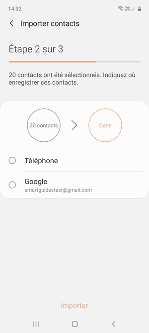 Sélectionnez Google