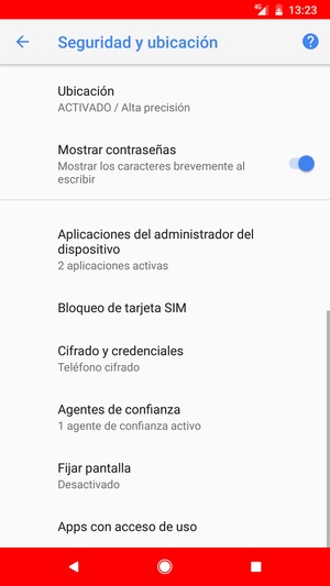 Desplácese y seleccione Ubicación