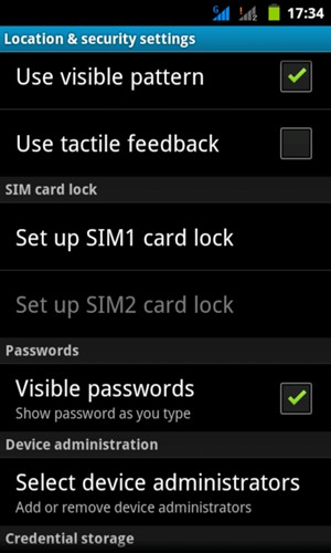To change the PIN for the SIM card, return to the Security menu and select Set up SIM card lock