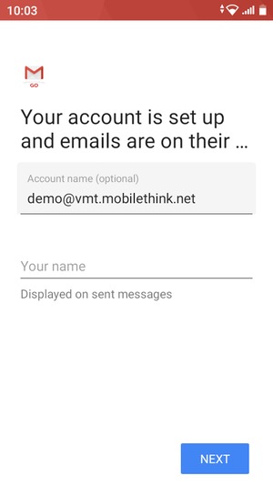 Give your account a name and enter your name. Select NEXT