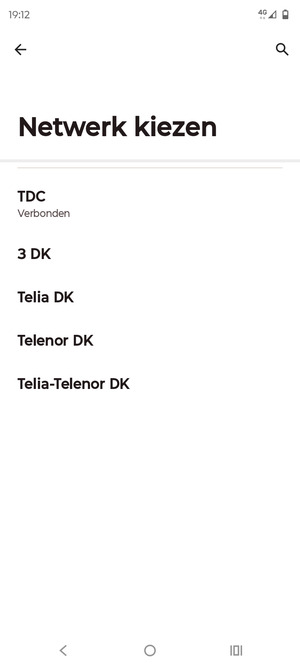 Selecteer een netwerkoperator uit de lijst