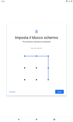 Disegna una sequenza di sblocco e seleziona Avanti