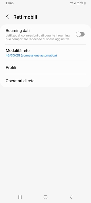 Seleziona Modalità rete