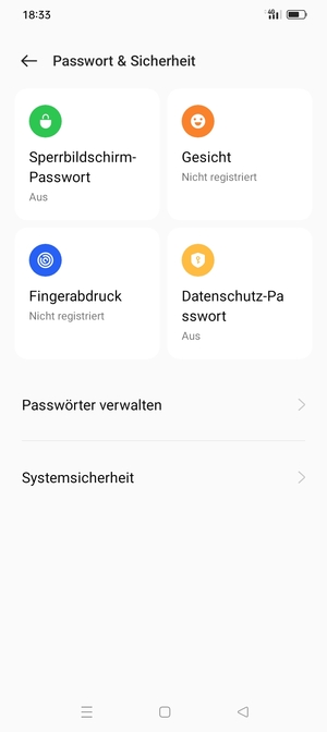 Wählen Sie Systemsicherheit