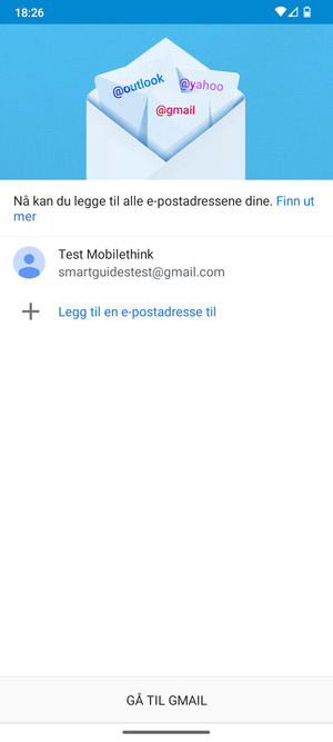 Velg GÅ TIL GMAIL