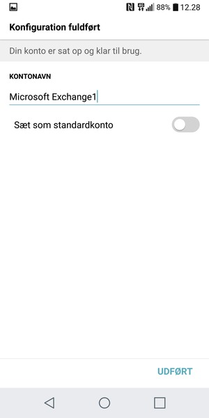 Giv din konto et navn og vælg UDFØRT
