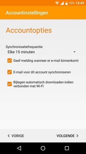 Selecteer VOLGENDE