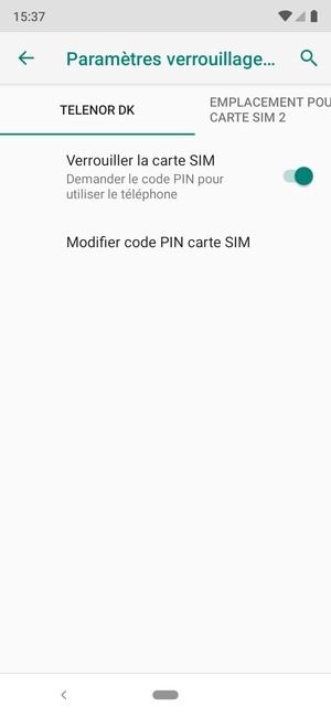 Sélectionnez Public puis Modifier code PIN carte SIM