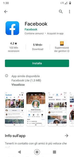 Seleziona Installa