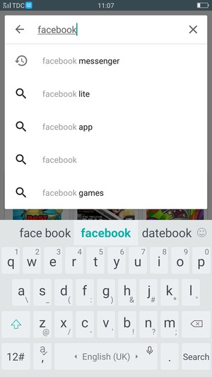 Enter the app name and select Search