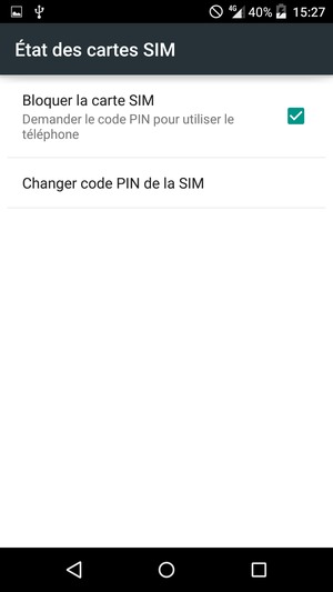 Sélectionnez Changer code PIN de la SIM