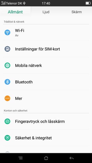 Välj Mobila nätverk