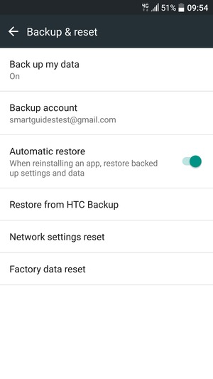 Select Backup account