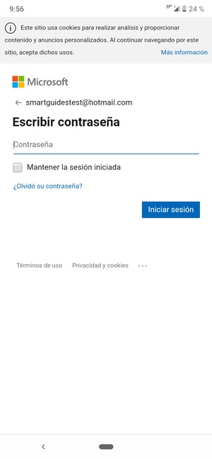 Introduzca su contraseña y seleccione Iniciar sesión