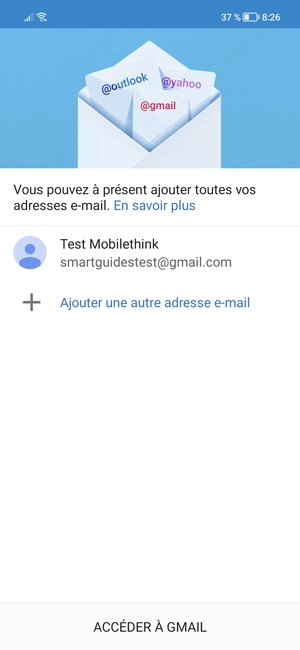 Sélectionnez ACCÉDER  À GMAIL