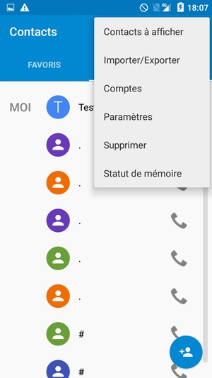 Sélectionnez Importer/Exporter
