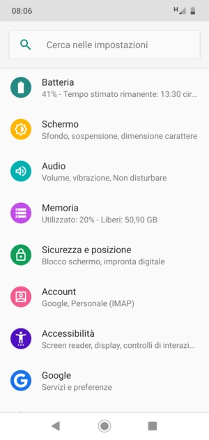 Scorri e seleziona Sicurezza e posizione