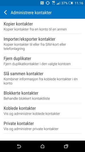 Velg Importer/eksporter kontakter